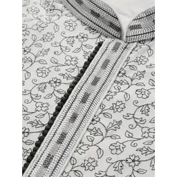 Sangria Geometric Embroidered Thread Work Mandarin Collar Jacquard Straight Kurta image 4