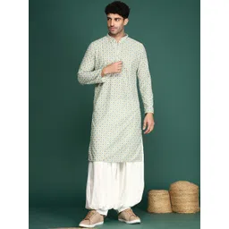 Sangria Geometric Printed Sequinned Cotton Straight Kurta-picture-27