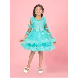 Sangria Girls Embellished Net Frock-picture-42