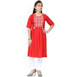 Sangria Girls Embroidered Kurta & Leggings Kurta Sets-picture-36