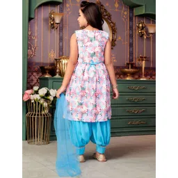 Sangria Girls Embroidered Kurta Patiala Set With Dupatta image 4