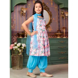 Sangria Girls Embroidered Kurta Patiala Set With Dupatta image 2