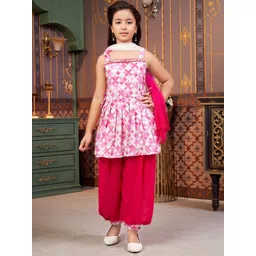 Sangria Girls Embroidered Kurti Patiala & Dupatta Set-picture-17