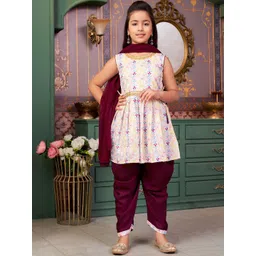 Sangria Girls Embroidered Kurti Patiala Set With Dupatta-picture-11