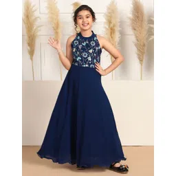 Sangria Girls Embroidered Sleeveless Fit & Flare Maxi Dress-picture-36