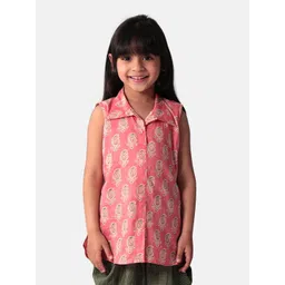 Sangria Girls Ethnic Motifs Printed Pure Cotton Shirt Style Top-picture-24