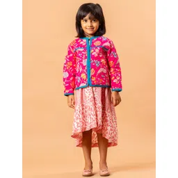 Sangria Girls Floral Printed Long Sleeve Lightweight Pure Cotton Quilted Jacket-picture-26