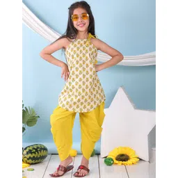 Sangria Girls Floral Printed Pure Cotton Kurti & Dhoti Pant Set-picture-51