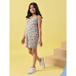 Sangria Girls Floral Printed V-Neck Jumpsuit image 4