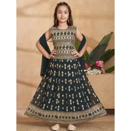 Sangria Girls Green Poly Georgette Lehenga Choli-picture-12