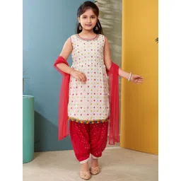 Sangria Girls Pack Of 2 Embroidered Straight Kurta Patiala With Dupatta-picture-26