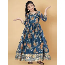 Sangria Girls Printed Anarkali Maxi Dress-picture-47