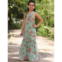 Sangria Girls Printed Kurta & Palazzos Set-picture-19