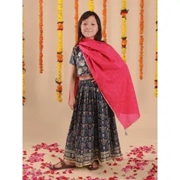 Sangria Girls Printed Lehenga With Choli & Dupatta-picture-12