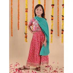 Sangria Girls Printed Lehenga With Choli & Dupatta-picture-57