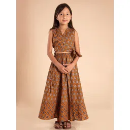 Sangria Girls Printed Pure Cotton Lehenga With Choli Set-picture-42
