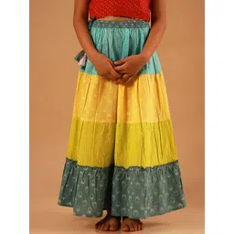 Sangria Girls Printed Pure Cotton Maxi Skirt-picture-37