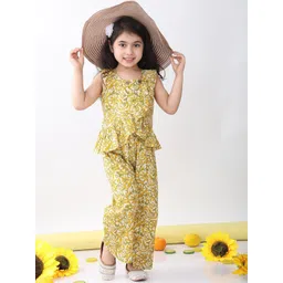 Sangria Girls Printed Pure Cotton Top & Palazzo Clothing Set-picture-56
