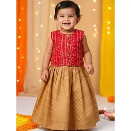 Sangria Girls Printed Ready to Wear Lehenga & Pink Bandhani Blouse-picture-35