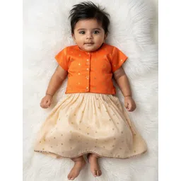 Sangria Girls Printed Silk Zari Lehenga and Blouse Set-picture-12