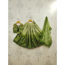 Sangria Girls Printed V-Neck Flared Lehenga Choli-picture-31