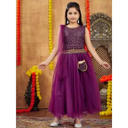 Sangria Girls Purple Net Lehenga Choli-picture-36