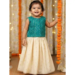 Sangria Girls Ready to Wear Off White Zari Lehenga Choli-picture-13