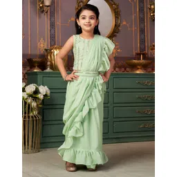 Sangria Girls Sequinned Embroidered Lehenga Choli With Attached Dupatta-picture-19