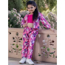 Sangria Girls Shoulder Straps Pure Cotton Top With Trousers & Jacket-picture-20