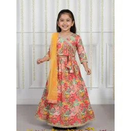 Sangria Girls Thread Work Lehenga & Blouse With Dupatta-picture-24