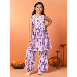 Sangria Girls Tie & Dye Printed Kurta & Palazzos-picture-18