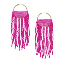 Sangria Gold-Plated Artificial Beaded Contemporary Drop Earrings-picture-40