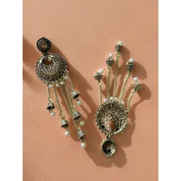 Sangria Gold-Plated Artificial Beads Beaded Contemporary Drop Earrings-picture-39