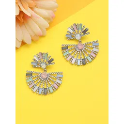 Sangria Gold Plated Drop Earrings-picture-36