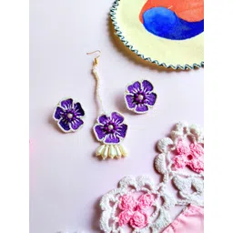 Sangria Gold-Toned Gold-Plated Pearl Beaded Tasselled Bridal Jewellery Set-picture-21