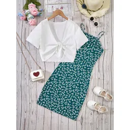 Sangria Infant Girls Printed Shoulder Strap A-Line Dress-picture-47