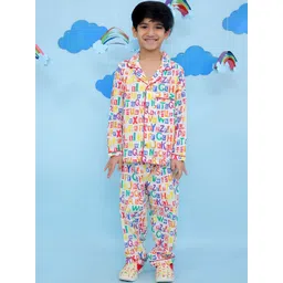 Sangria Kids Multicolour Self Design Pure Cotton Full Night Suits-picture-56