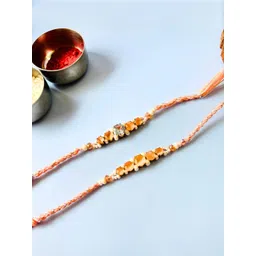 sangria Kundan Meenakari Rakhi Stone Studded & Beaded Thread Rakhi Traditional Handmade Rakhi for Brother-picture-37