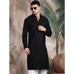 Sangria Men Chikankari Work Regular Sequinned Kurta with Salwar-picture-12