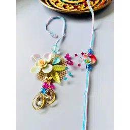 Sangria Multicolor Floral Resin Rakhi Set-picture-20