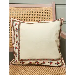 sangria Myntra Elegant Homes Heritage Charm White & Red Floral Cotton Square Cushion Cover-picture-31
