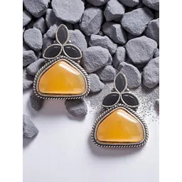 Sangria Oxidised Stones Studded Large Stud Earrings-picture-33