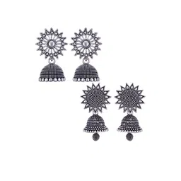 Sangria Peacock Shaped Jhumkas Earrings-picture-16