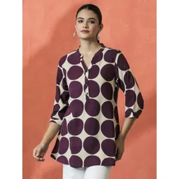 Sangria Polka Dot Printed Straight Top-picture-12