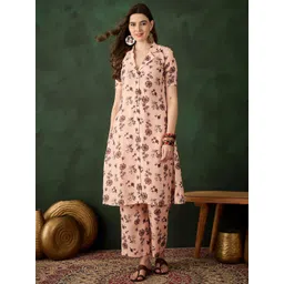 Sangria Printed Collared Neck Tunic & Trouser Co-Ords-picture-16