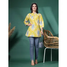 Sangria Printed Cotton Mandarin Collar Top-picture-34