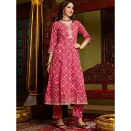 Sangria Printed Pure Cotton A-Line Kurta Sets-picture-23