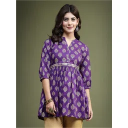 Sangria Printed Pure Cotton A-Line Kurti-picture-37