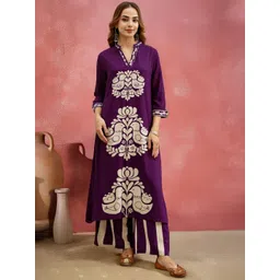 Sangria Printed Straight Kurta & Palazzo-picture-20