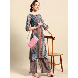 Sangria Printed Zari Kurta With Palazzos-picture-11